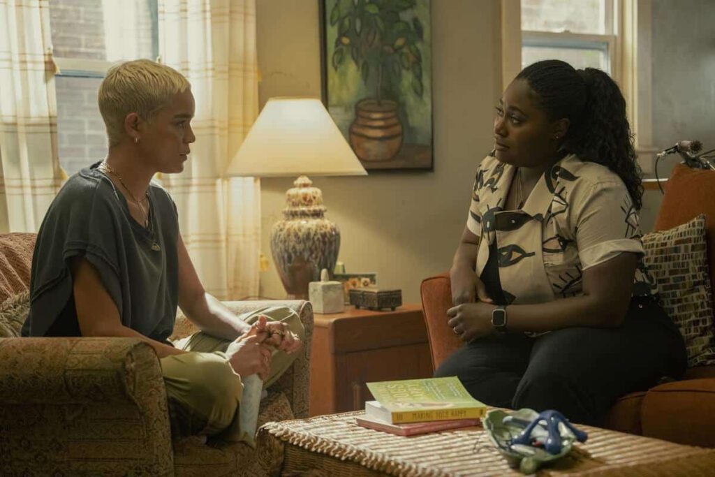 11. Elizabeth Faith Ludlow and Danielle Brooks in a scene from Peacemaker Season 2