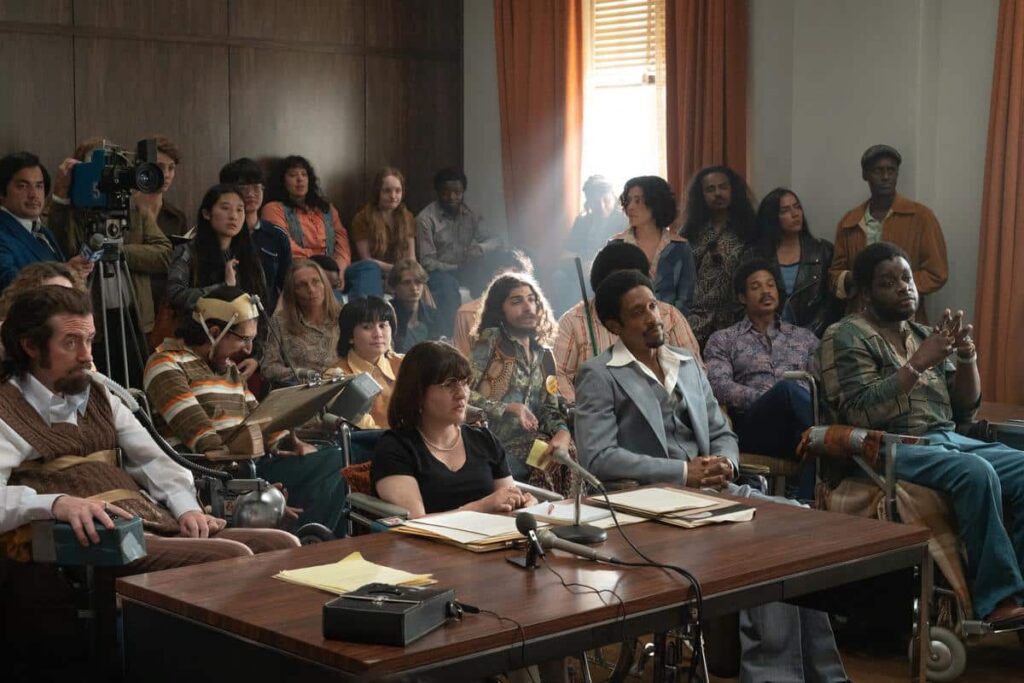 Michael Patrick Thornton, Andrew Pilkington, Rein Barcel, Ruth Madeley, Rio Finnegan, Antwan Tolliver, Roberta Colindrez, Ray Fisher, and D’Arcee Charington Neal in Being Heumann.