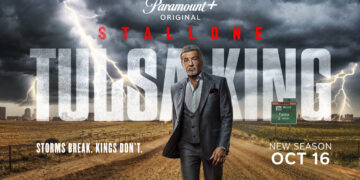 Key Art for Tulsa King Season 4, featuring Sylvester Stallone as Dwight Manfredi, streaming on Paramount+ 2026.